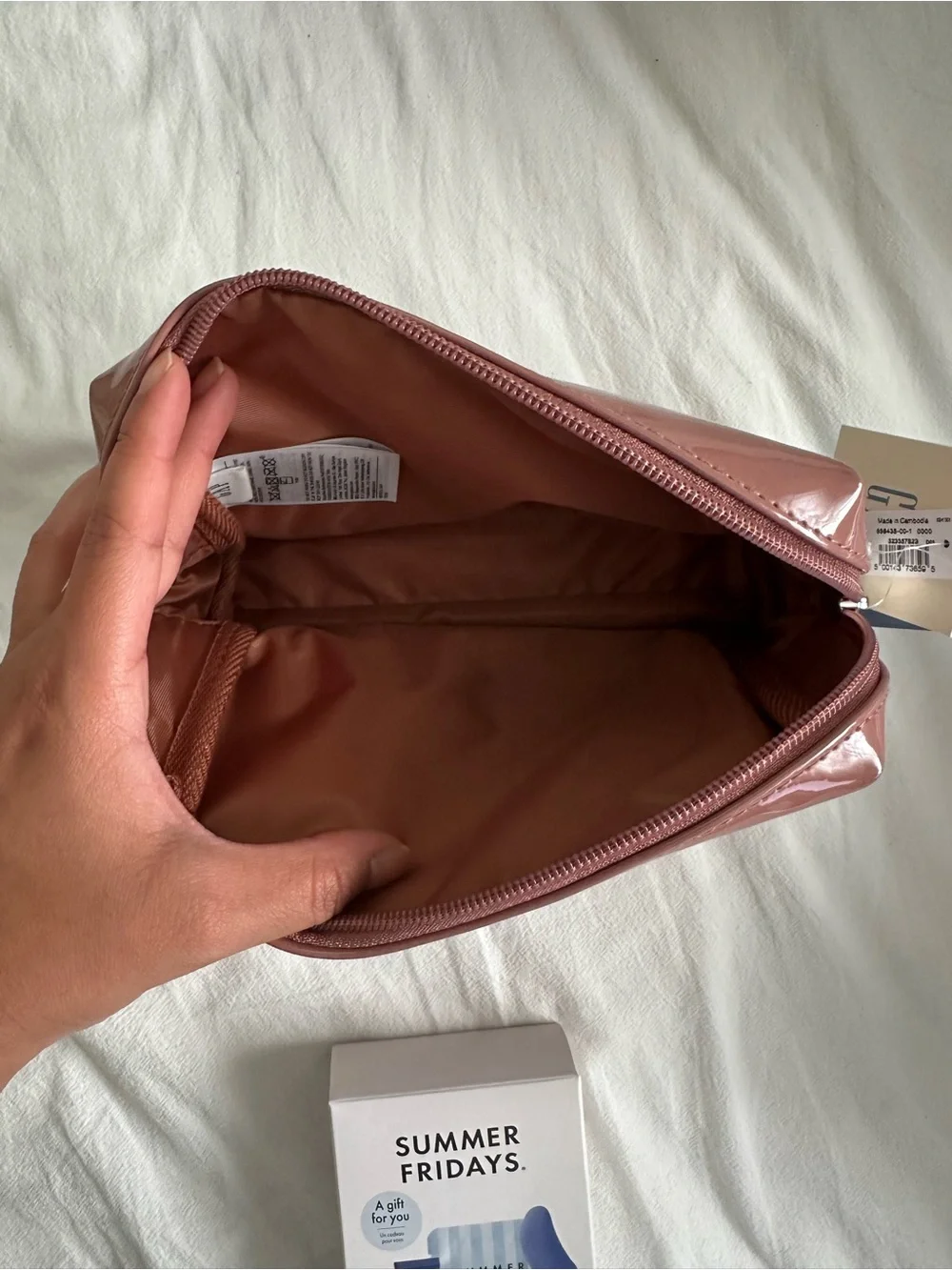 Summer Fridays X gap collab Blush Pink Cosmetic Pouch